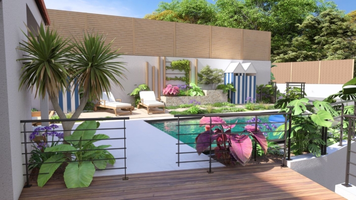 Plan 3D : piscine