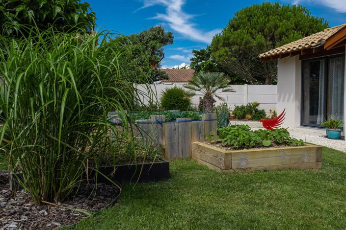 Au Jardin des Rêves carrés potagers traverses verticales et horizontales Pornic