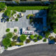 Au Jardin des Rêves paysagiste Terrasse composite autour d'un bassin, massif, séparation - allée gazon synthétique