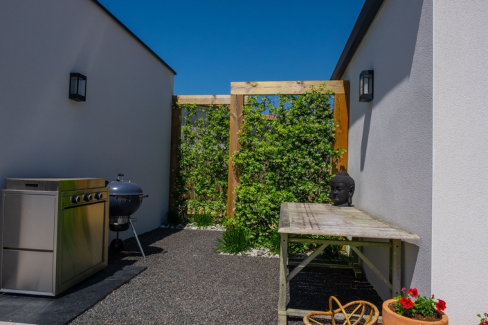 Brise vue végétal - Cadre en traverses - Au Jardin des rêves