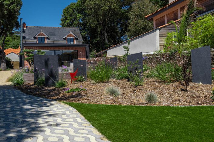 La Plaine sur Mer - Massif brise-vue en ardoise Au Jardin des Rêves