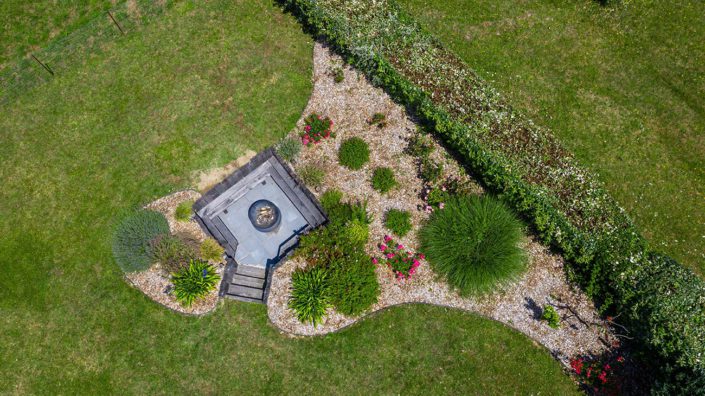 Pornic paysagiste Terrasse enterrée vue du drône - Au Jardin des Rêves