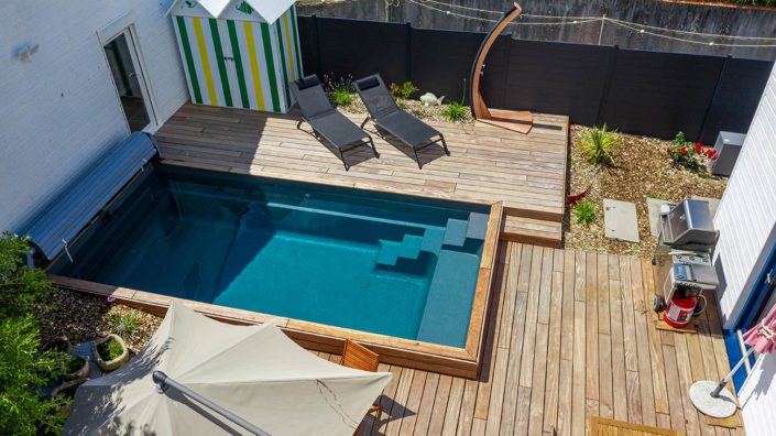 Pornic Terrasse en bois exotique Cumaru sur plusieurs niveaux - Au Jardin des Rêves