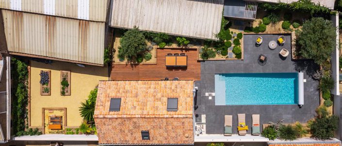 Aménagement paysager en plein cœur de Pornic - Vue du Ciel : Paysagiste Au Jardin des Rêves