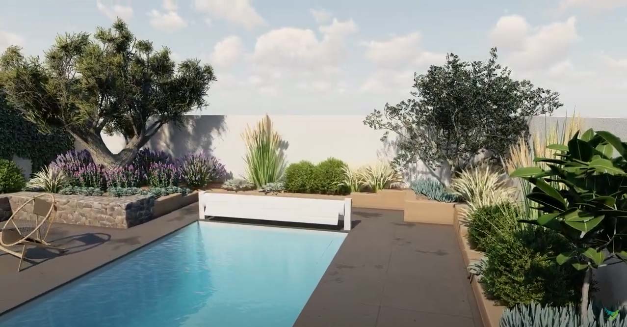 Jardin de reve Pornic piscine massifs paysagiste