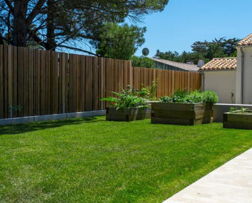 Pornic clôture & carré potager - gazon - paysagiste Au Jardin des Rêves