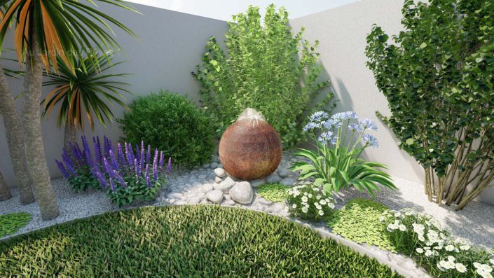 paysagiste pornic Plan 3D fontaine au jardin des reves