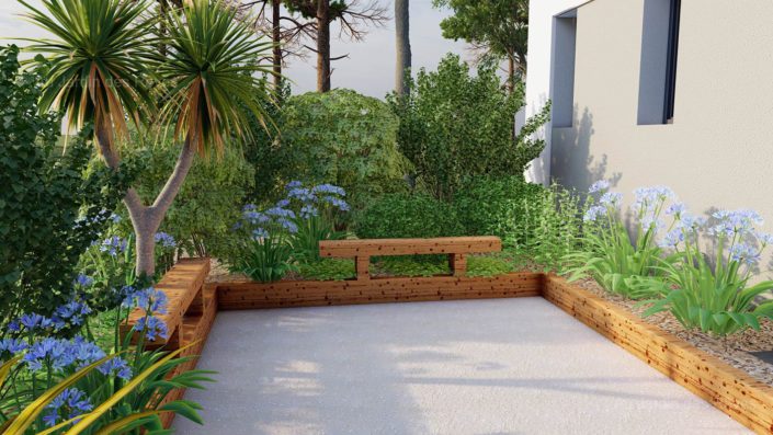 pornic plan 3D paysagiste terrain petanque au jardin des reves