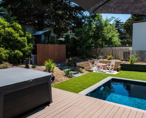 Pornic gazon synthétique piscine Au Jardin des Rêves