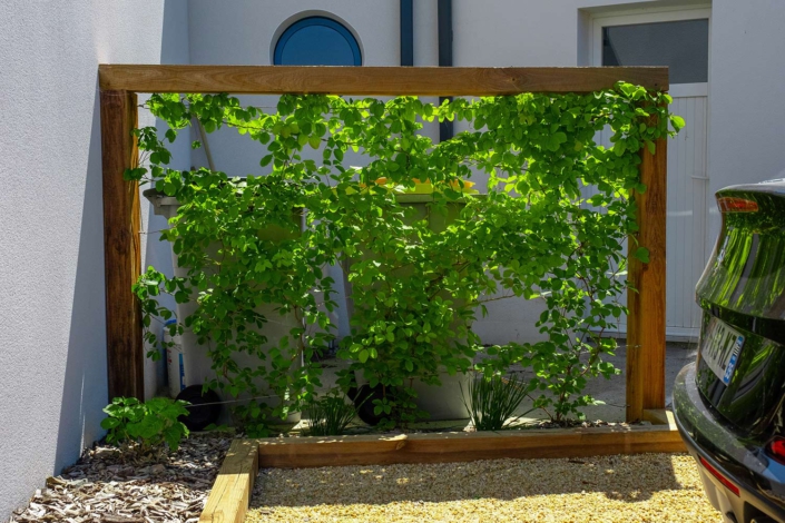 Pornic séparation végétale - Cacher les poubelles du jardin