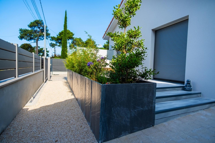 Pornic jardinières et ardoises végétalisées paysagiste Au jardin des reves