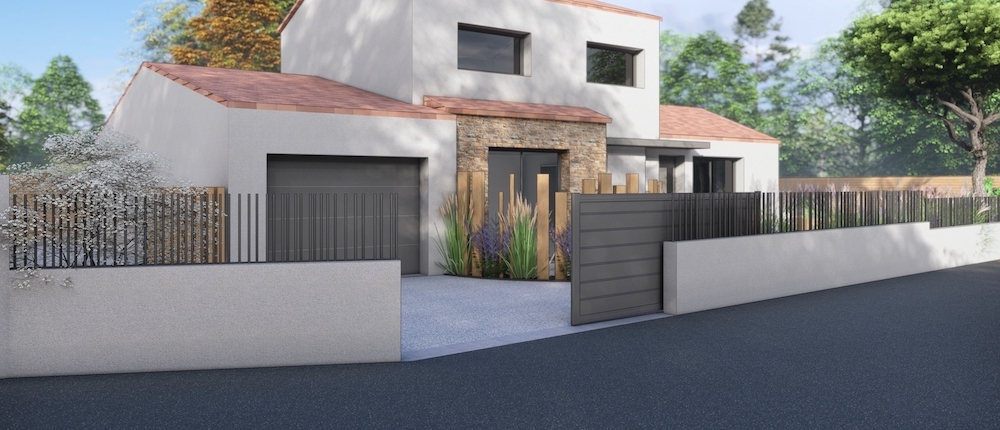 Plan 3d jardin d'un portail électrique par au jardin des reves