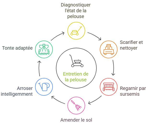 Les étapes pour rénover un gazon abîmé - visual selection au jardin des rêves, paysagiste pornic